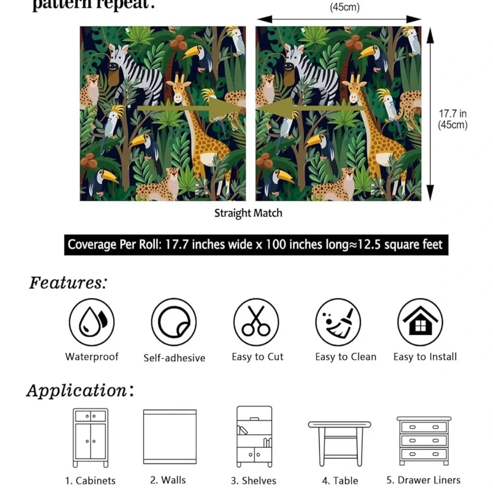 Jungle Safari Animal Wallpaper with Green and Brown Tones